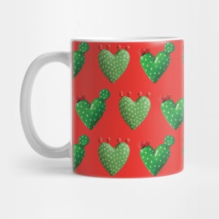 Cactus heart nopal adorable red prickly pear mexican modern pattern Mug